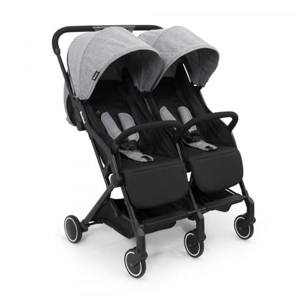 Double Buggy Stroller - BANINNI Adige - For Duos and Twins - Grey - 0 to 36 months - Up to 15kg