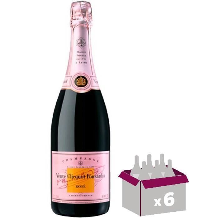 Veuve Clicquot Brut Rosé Champagne 75cl x6