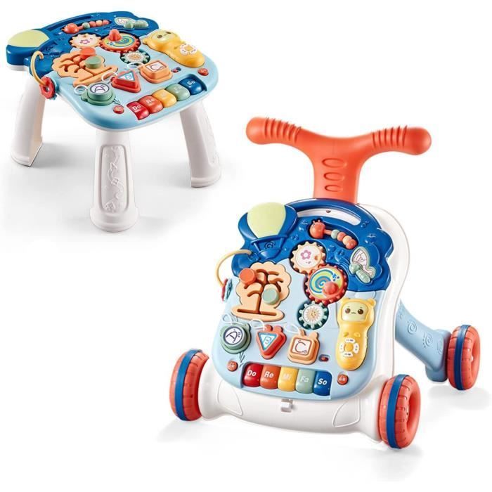 Girello per bambini da seduto a in piedi, girello regolabile in altezza, marsupio multifunzionale con luci, musica e