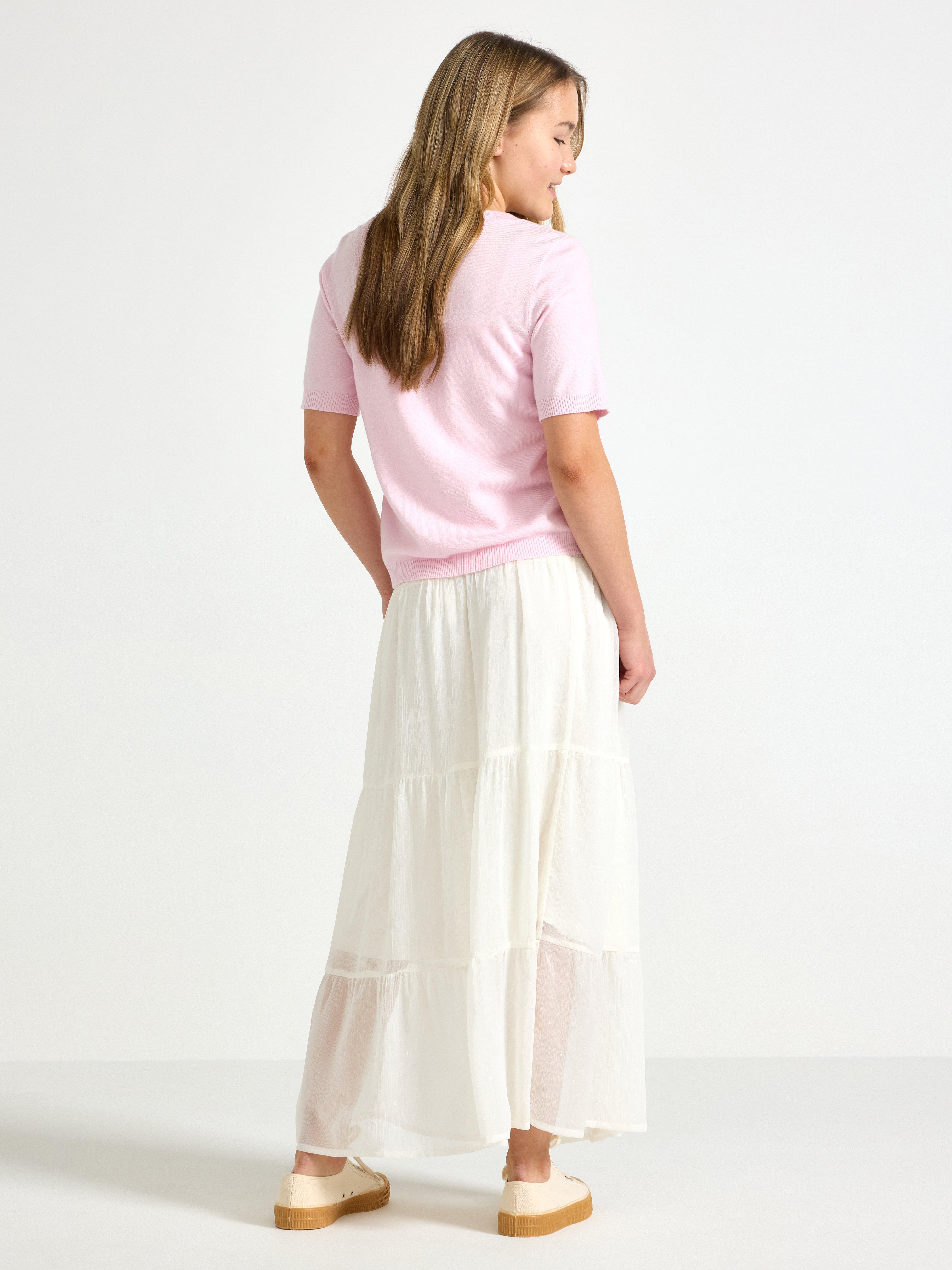 Chiffon maxiskjørt Off White