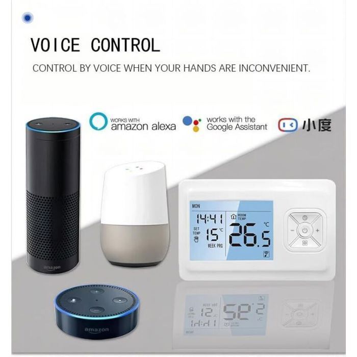 Termostato inteligente inalámbrico - PZCC - Programable - Control por voz - Control remoto