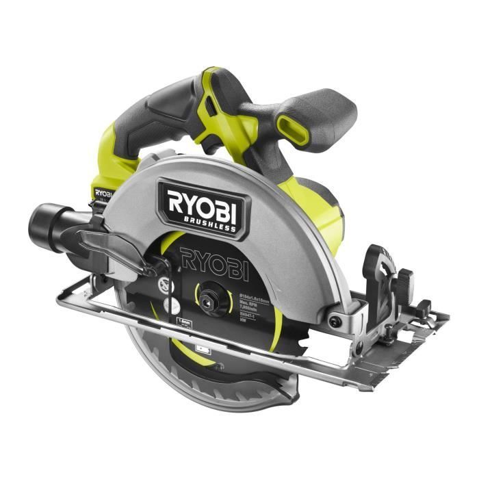 Sierra circular - RYOBI - Sin escobillas - Motor sin escobillas - 18 V - Diámetro 184 mm x 16 mm - 4500 rpm - Incluye 1 hoja de 24 dientes