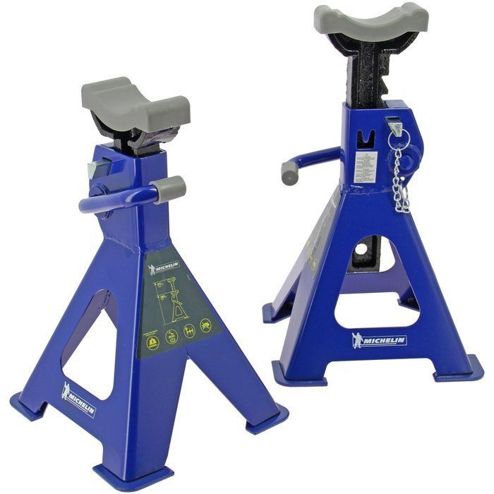 Maxi 2T ratchet axle stands, height 280 to 415mm - MICHELIN - Quick and easy locking with lever + safety pin