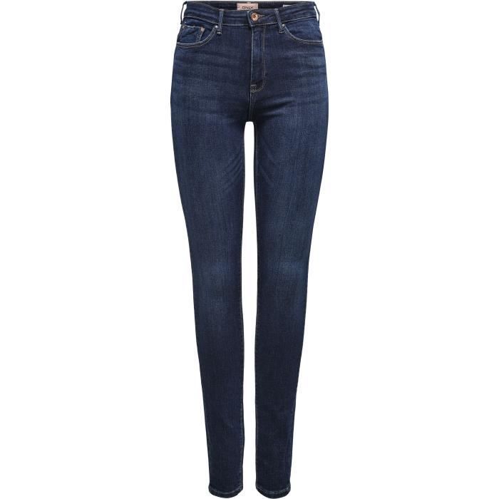 ONLY skinny jeans met hoge taille voor dames, marineblauw - 98% katoen, 2% elastaan