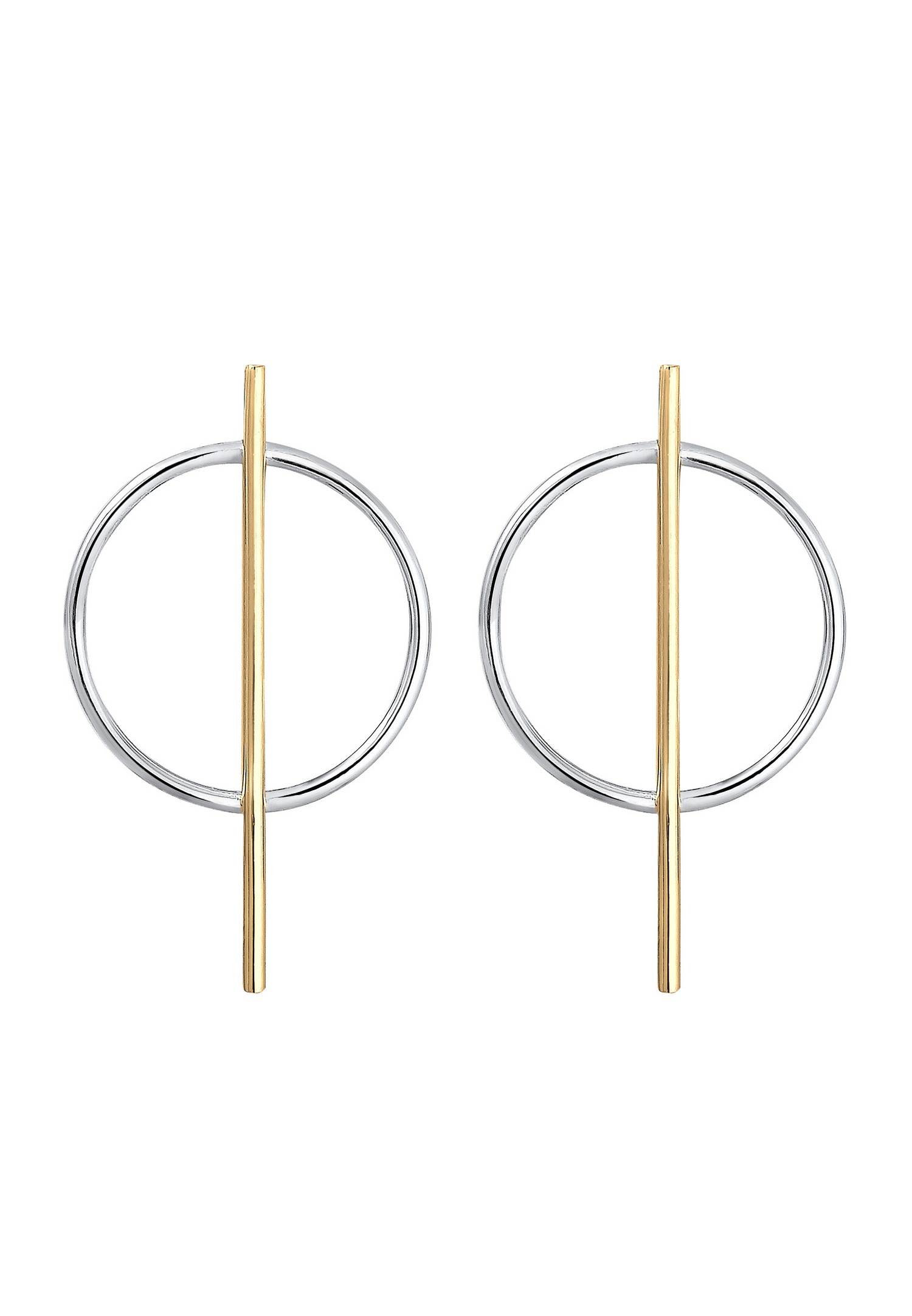 Elli Cercle Base Géo Minimal Boucles d'oreilles Femme (925/1000) Argent