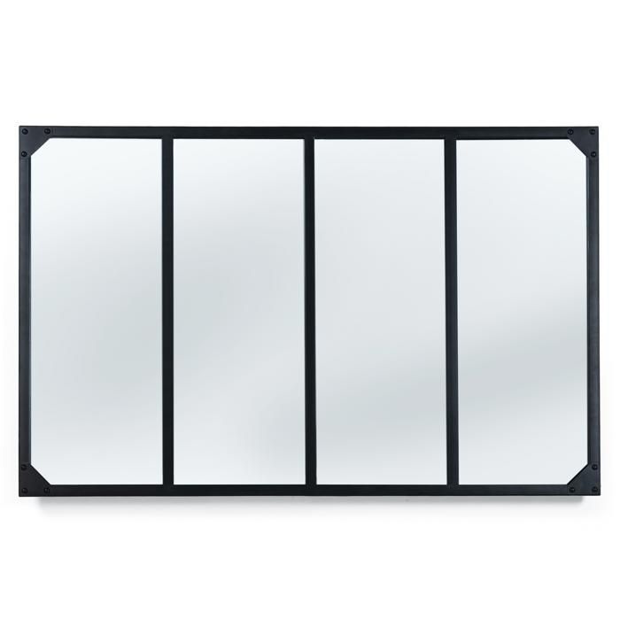 IDMARKET Industrial design 4-band glass-fronted mirror 110x70 cm