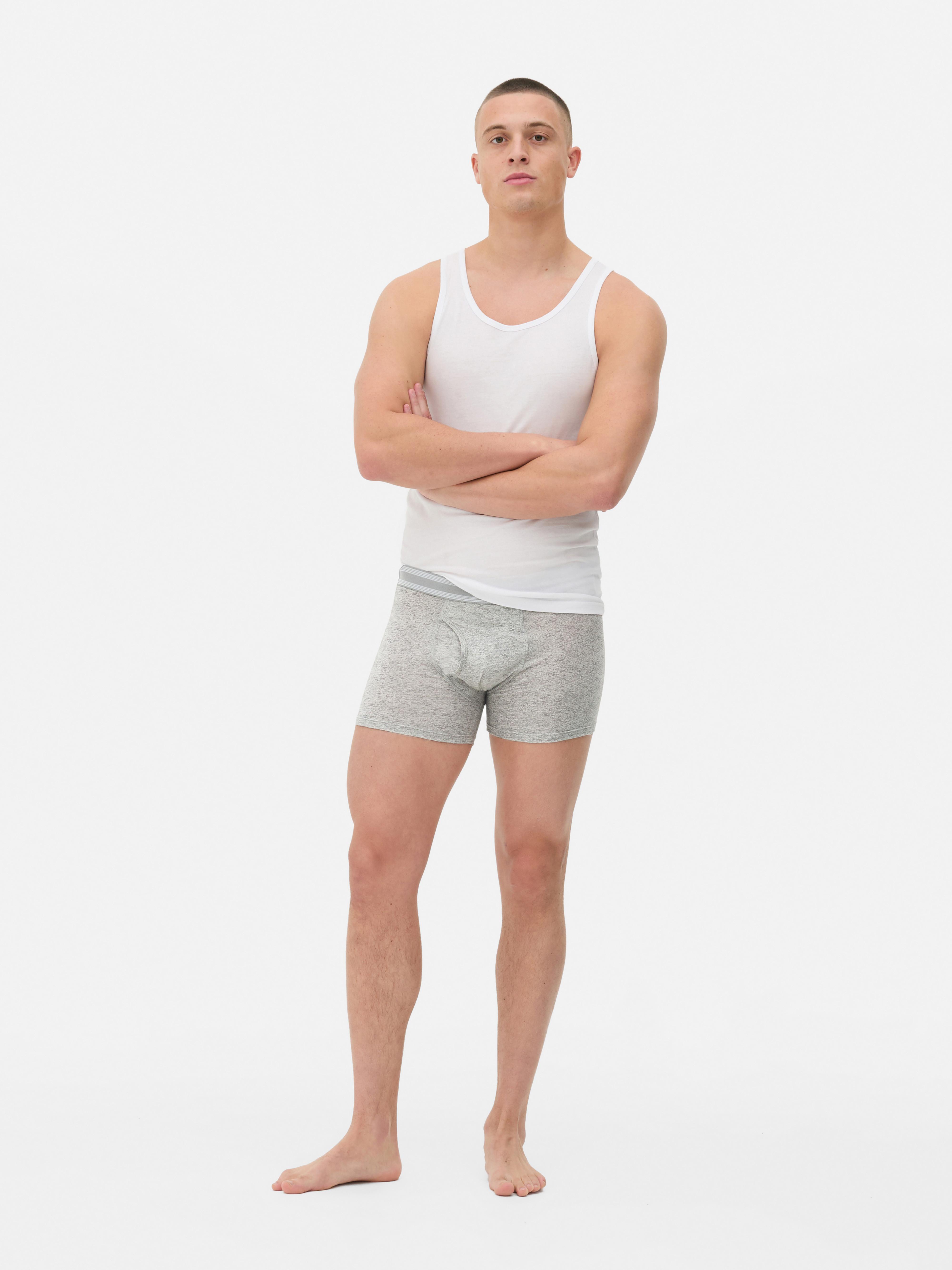 Boxer mélange, set da 3 Tre boxer con fantasia mélange e elastico in vita a righe