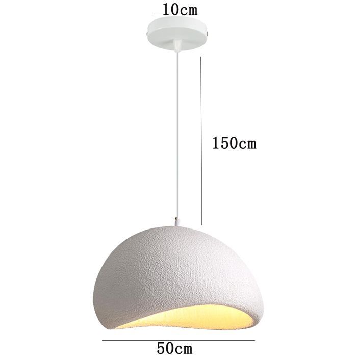 Lámpara colgante industrial moderna iDEGU de 50 cm, araña vintage de cemento, diseño Edison, luz de techo para sala de estar y dormitorio, color blanco.