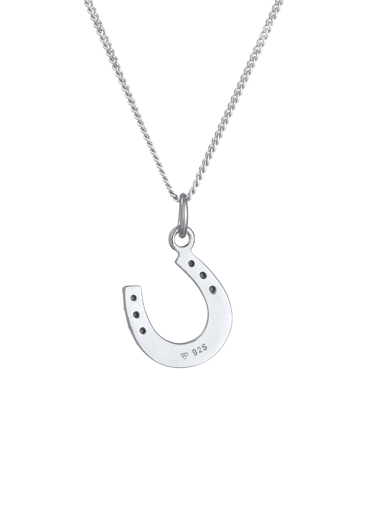 Elli Femmes pendentif fer à cheval simple avec cristal en argent sterling 925