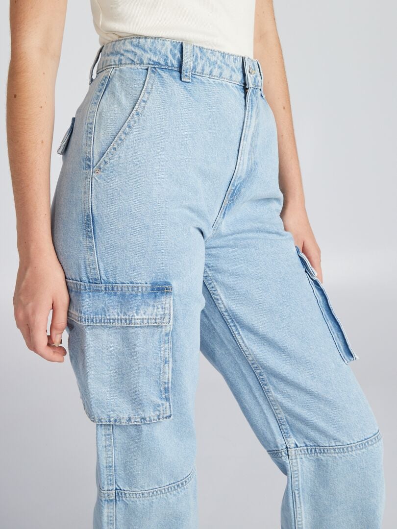 Pantalones vaqueros de talle bajo - azul