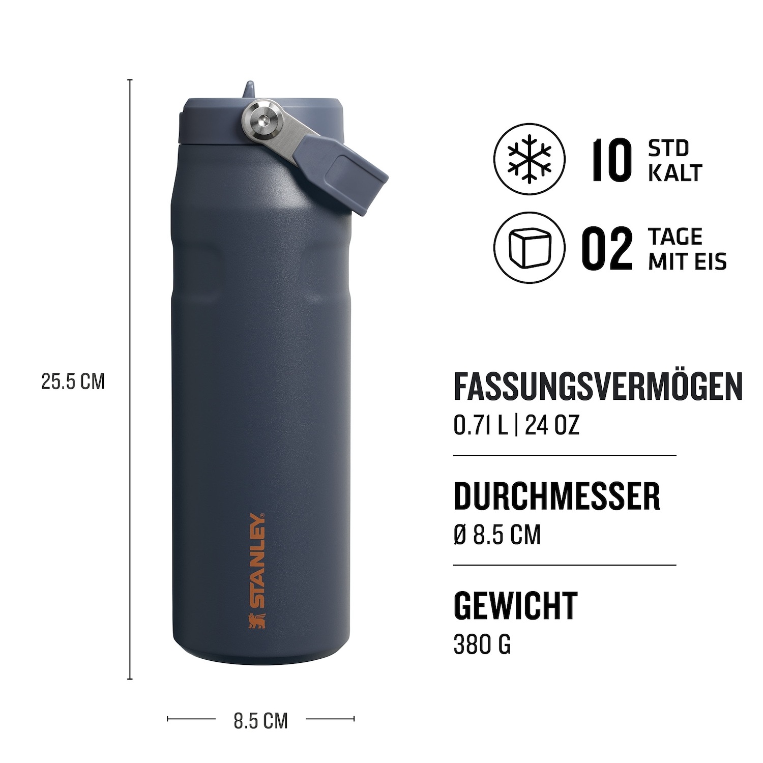 Stanley boca/termos boca za vodu 0,7 l – ICEFLOW™ slamka za bocu sa preklopom – 1 komad