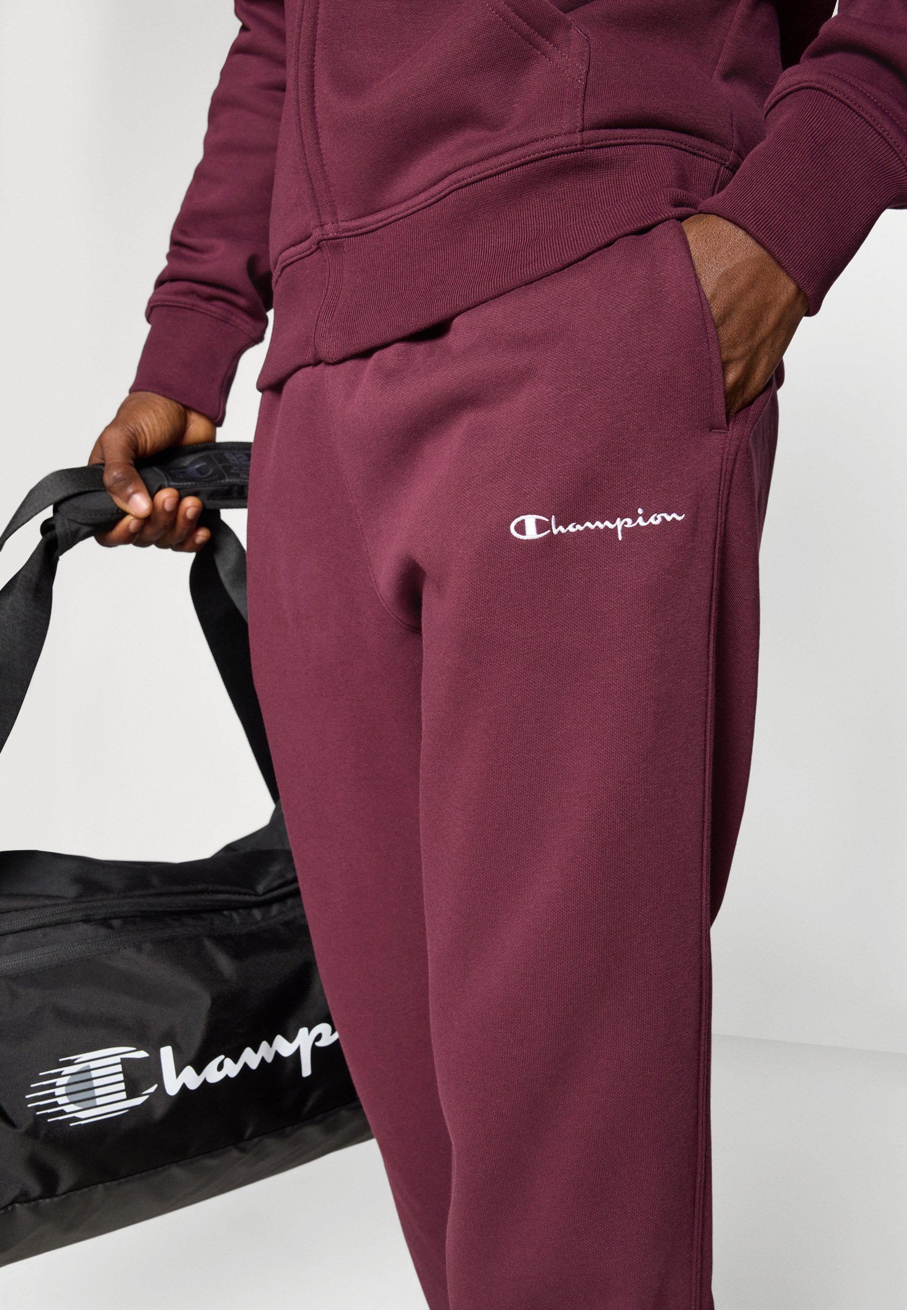 Champion ICONS STRAIGHT HEM PANTS - Sportinės kelnės - bordo spalvos