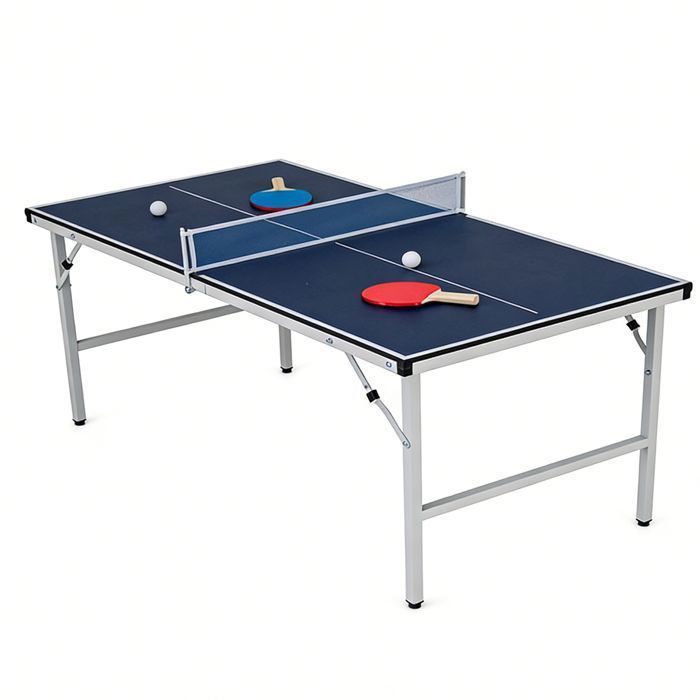 COSTWAY Folding Table Tennis Table 152.5 x 76 x 71 cm - with Net, 2 Paddles, 2 Balls - Pre-Assembled - Indoor/Outdoor