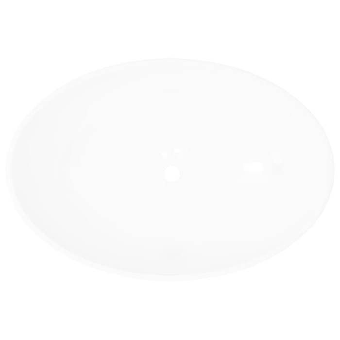 vidaXL Oval Ceramic Washbasin White Hand Basin Bathroom Sink 140674