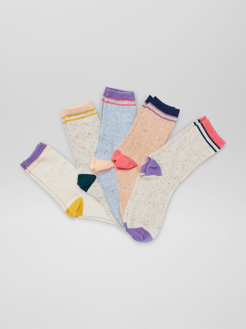 Set van 5 paar gemêleerde sokken - BLAUW