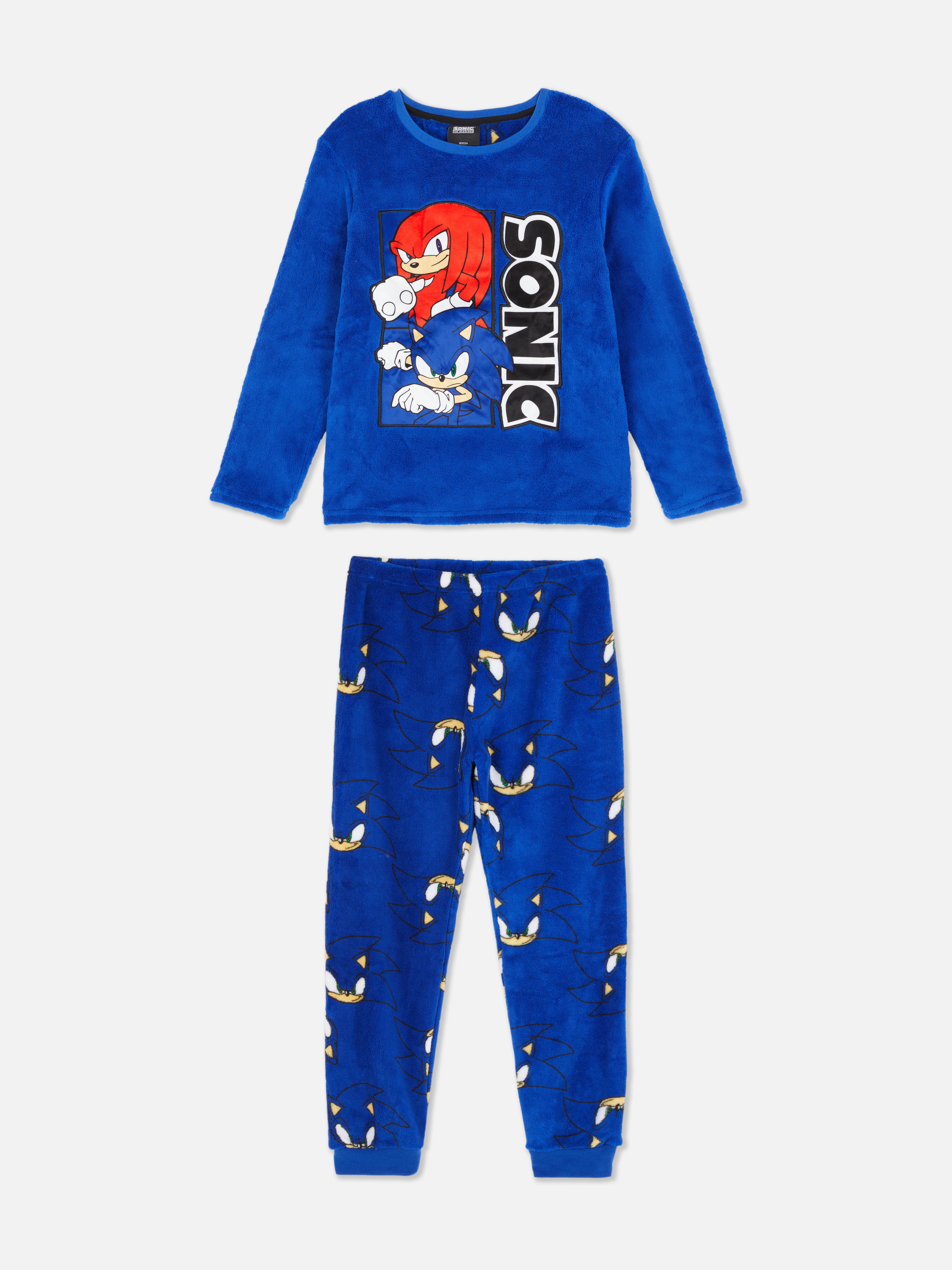 Pijamale din fleece cu Sonic Ariciul. Pijamale lungi din fleece cu imprimeuri cu personajele Sonic Ariciul.
