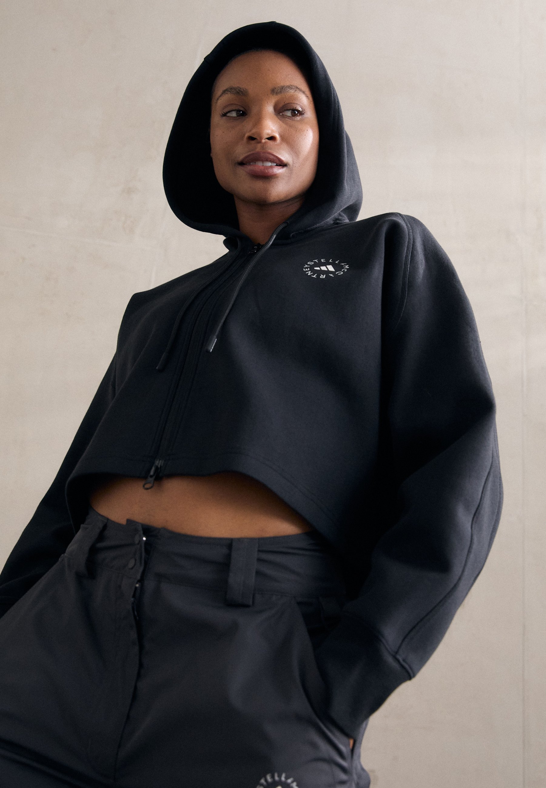 Sweat à capuche adidas by Stella McCartney - Sweat zippé - Noir