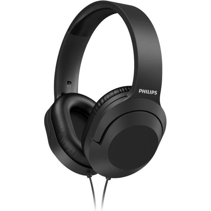 PHILIPS TAH2005BK - Auriculares estéreo - Diadema ligera - Drivers de 40 mm - Almohadillas suaves para los oídos - Negro