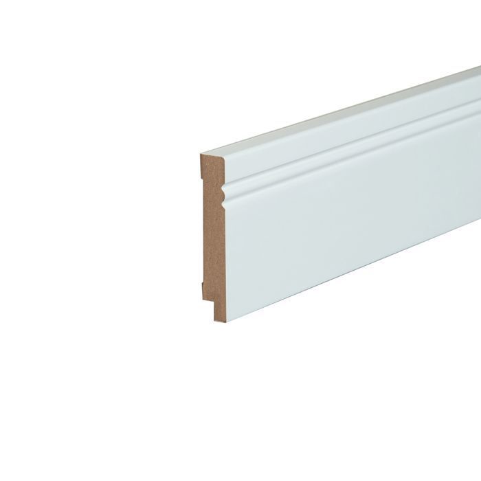 Kosche Plinthe Avantgarde Profilé Hamburger MDF Feuilleté 19 x 120 x 2500 mm Blanc Plinthe Haute qualité Robuste