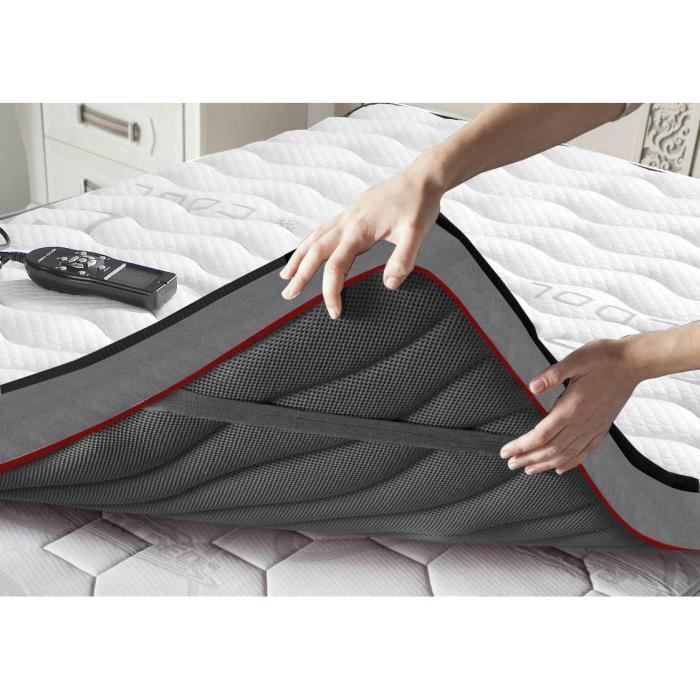 Coprimaterasso massaggiante riscaldato - 140x190 cm - Schiuma memory - Spessore 8 cm - 2 persone