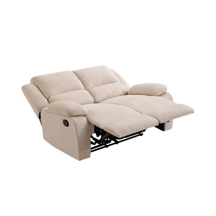 RELAXXO - LEO Sofá reclinable manual de 2 plazas en pana - beige