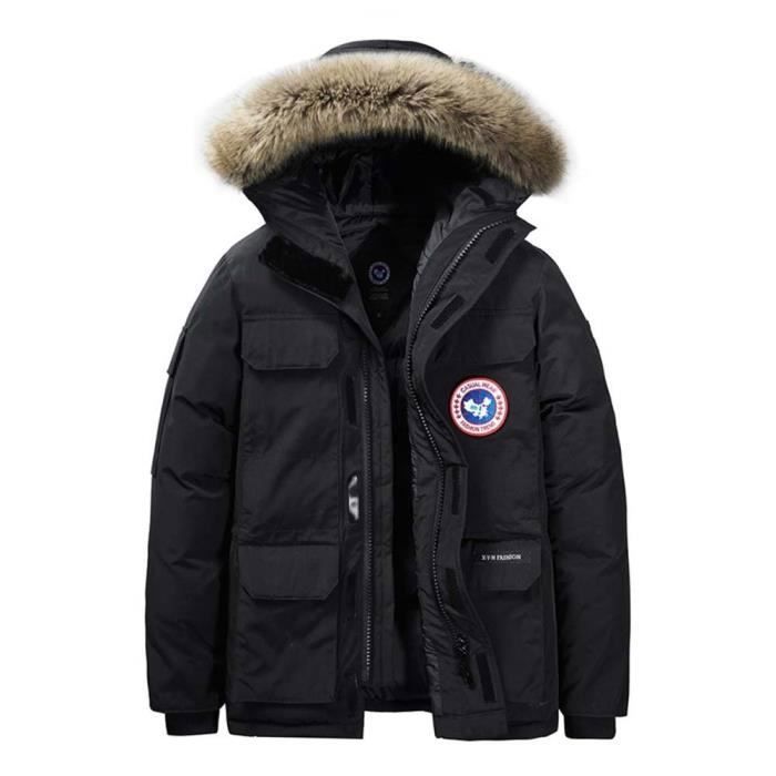 Chaqueta de plumas gruesa y cálida de invierno para hombre, talla 4XL, con capucha, XD582, color negro.