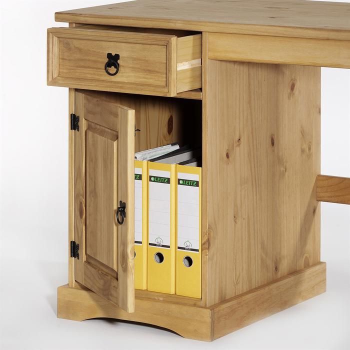 TEQUILA Mexican-style multi-storage desk in solid pine with a waxed finish