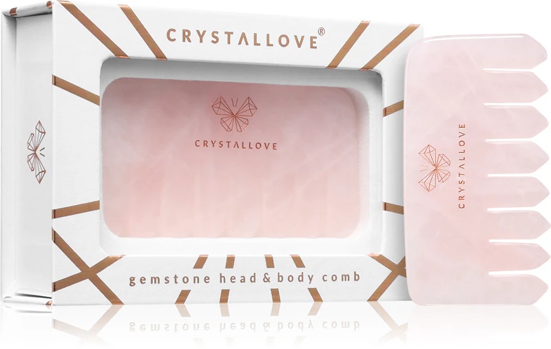 Crystallove rožu kvarca ķemme matu un ķermeņa masāžas piederumi