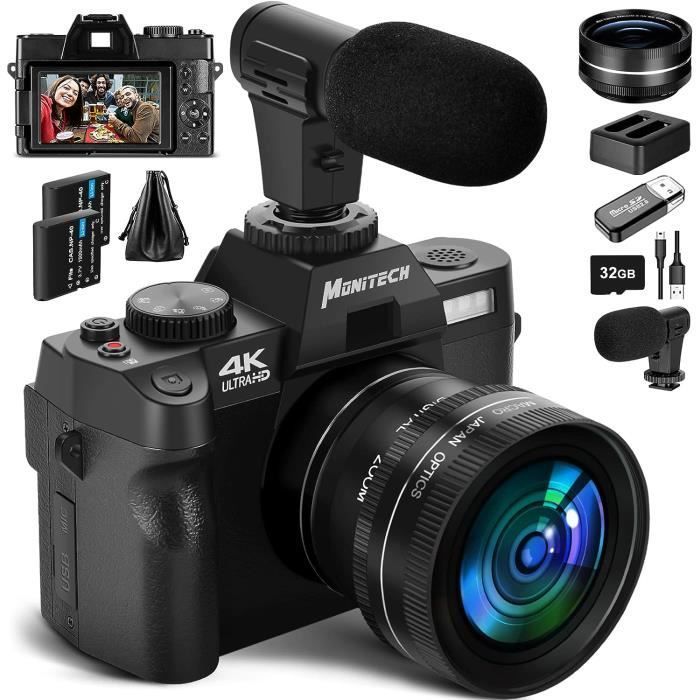 4K Digital Camera, 48MP Video Camera, 4K Digital Zoom, 16x Compact Camera and Vlogging Camera