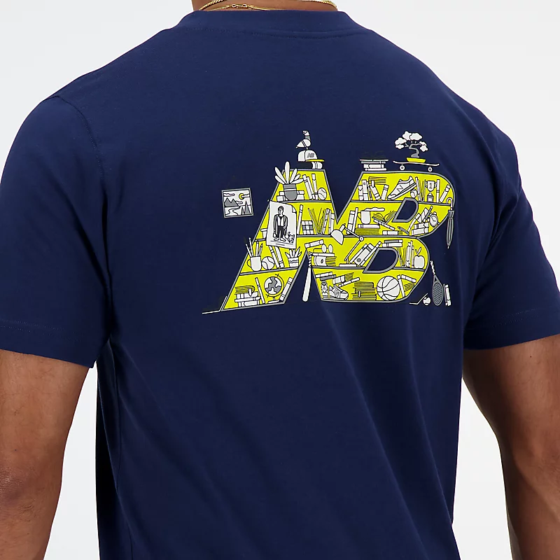 Tricou sport bărbătesc „Bookshelf” - NB BLEUMARIN