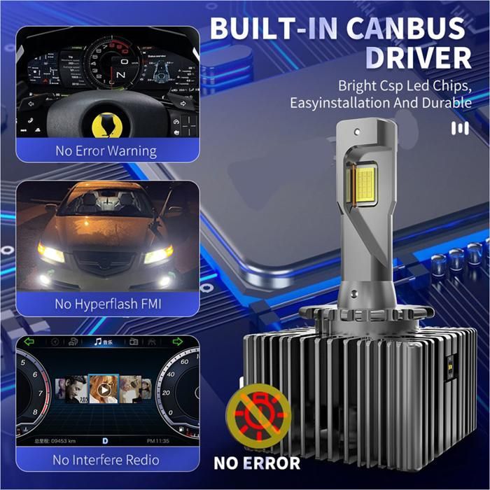 2 piezas de faros LED D3S, bombillas HID Canbus para coche, 1:1 a bombilla Turbo Auto, lámpara de coche de xenón Plug and Play, 2 * faros LED