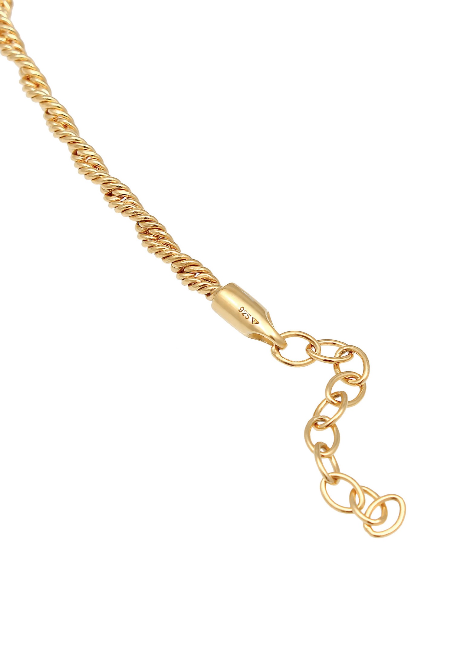 Elli PREMIUM Dames Choker Tordu Cord Collier en cordon Blogger Trend in 925 Sterling Silver Gold Plated