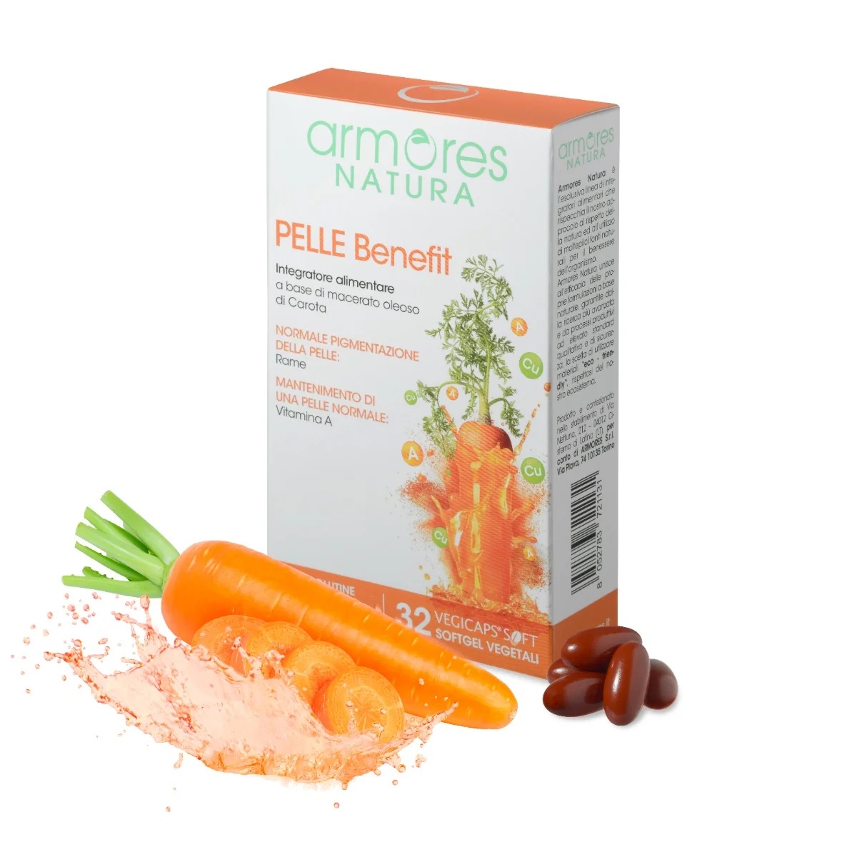 ARMORES Armores Natura Pelle Benefit 32 cápsulas Complemento alimenticio para la piel