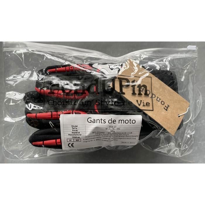 Guantes de moto, unisex, para scooter de entretiempo, transpirables y compatibles con pantallas táctiles para coche, moto y bicicleta - Rojo
