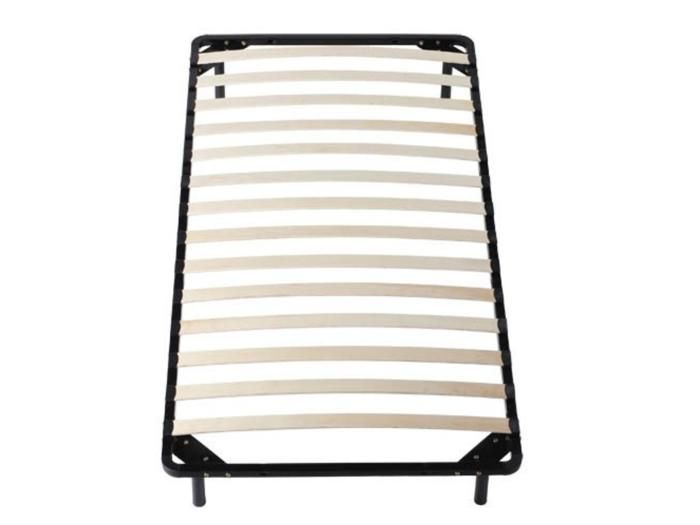 Julie - Estructura de cama de láminas resistente y cómoda + patas 120x190 x 29 cm en metal