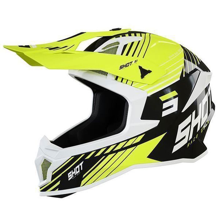 Shot Lite Fury Sort Neon Gul Blank Hjelm