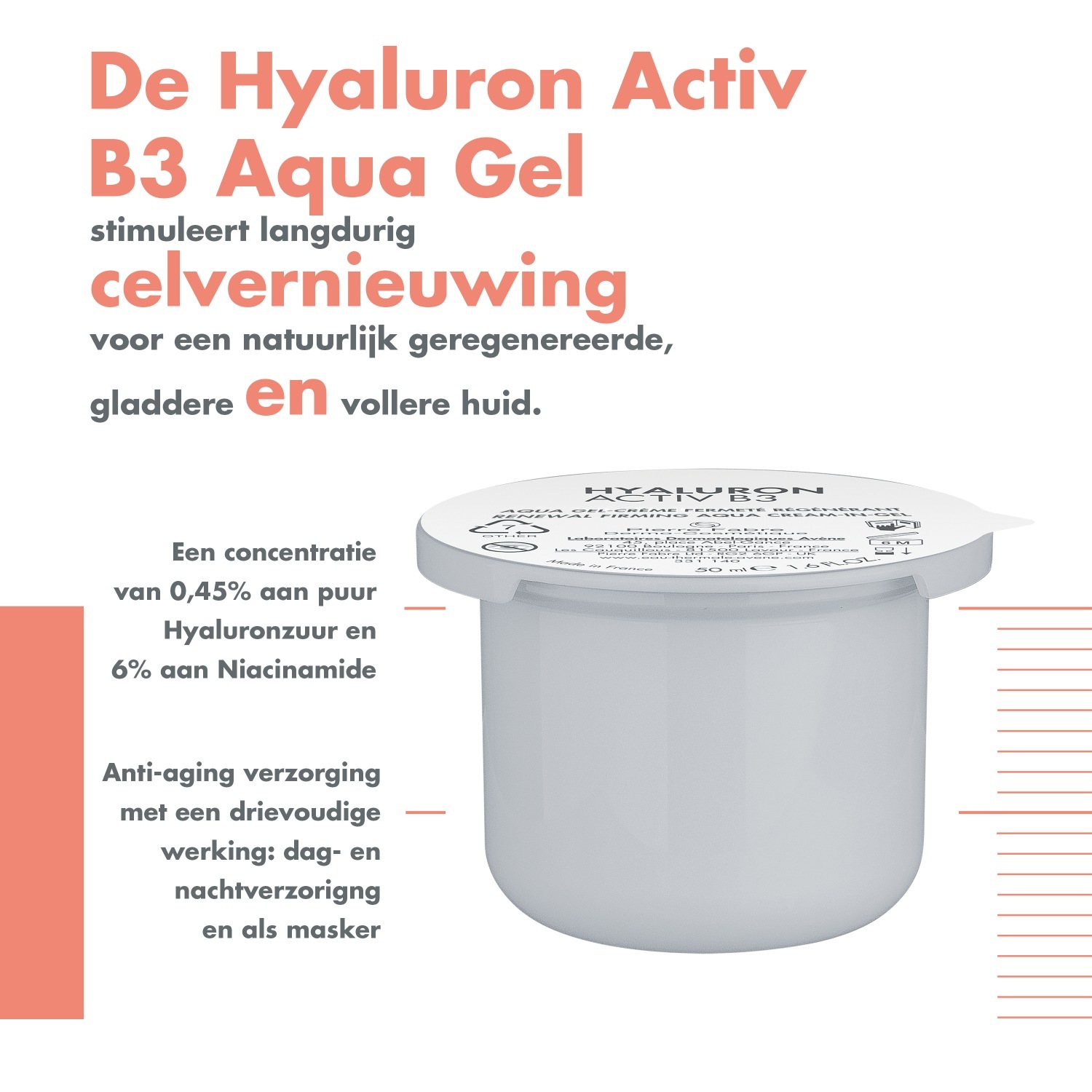 Avène Hyaluron Active B3 krema za obnavljanje stanica za lice Aqua krema u gelu - 50 ml