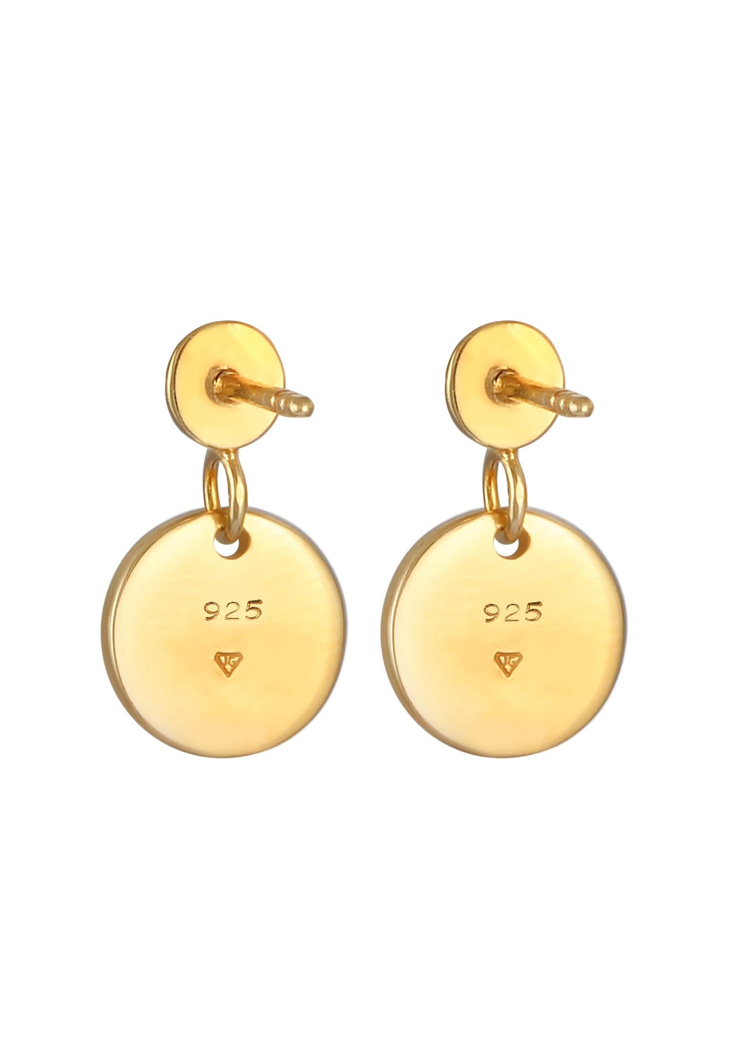 Elli Boucles d'oreilles dames Plug Plates Ange en argent sterling 925 plaqué or