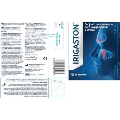 Irigaston-nenän ja poskionteloiden huuhtelupakkauksen täyttöpakkaus, Irigaston 30 pussia