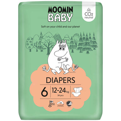 Πάνες Moomin για μωρά 12-24kg Μέγεθος 6 34 τεμάχια