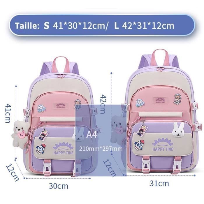 Zaino scolastico - INSFITY - Bambino - Scuola primaria - Impermeabile - Nero