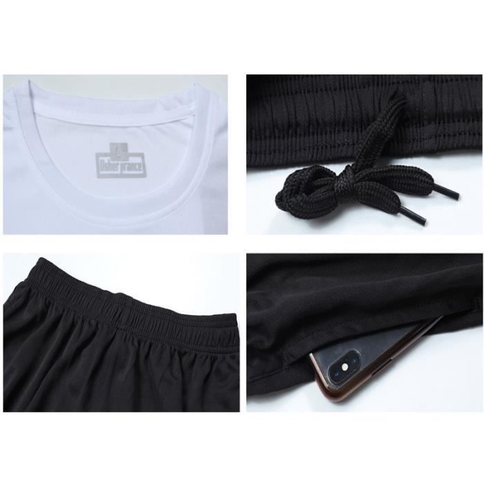 Conjunto deportivo para hombre - Secado rápido y transpirable - Rojo - Fútbol de verano y fitness