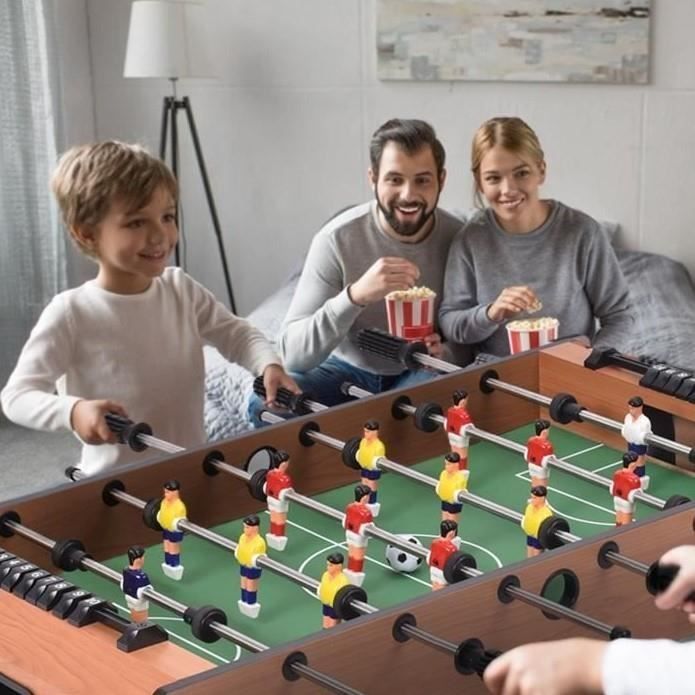 NUO 4-in-1 Multi-Game Table - Wooden Tabletop Billiards, Ping Pong, Hockey and Football for Children and Adults