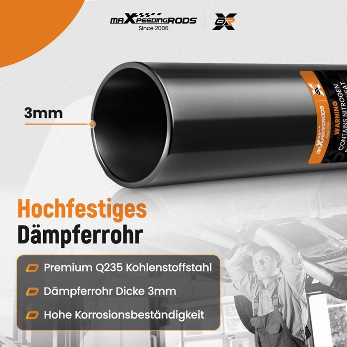 Kit di 2 ammortizzatori + supporti + protezioni anteriori per VW Golf 6 Audi A3 8P