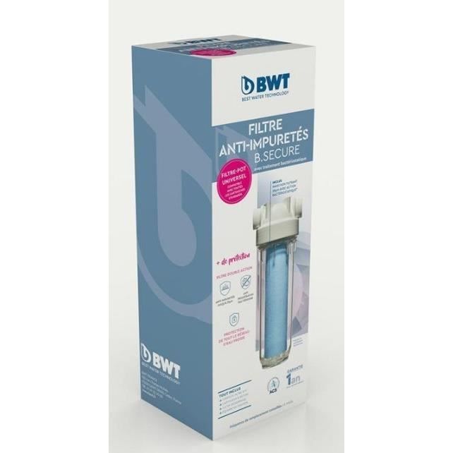 Filtro - BWT - B.SECURE - Filtro per impurità da 25 µm - antibatterico - Protegge la salute, le tubature e gli elettrodomestici