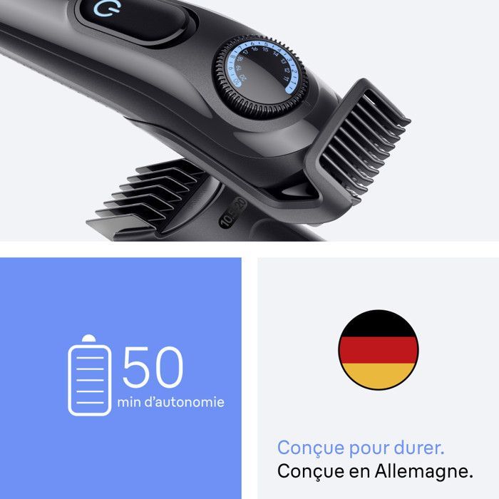 Braun Series 3 Beard Trimmer, + 2 Styling Tools, 20 Length Settings, Sharpened Blade, BT3500, Black