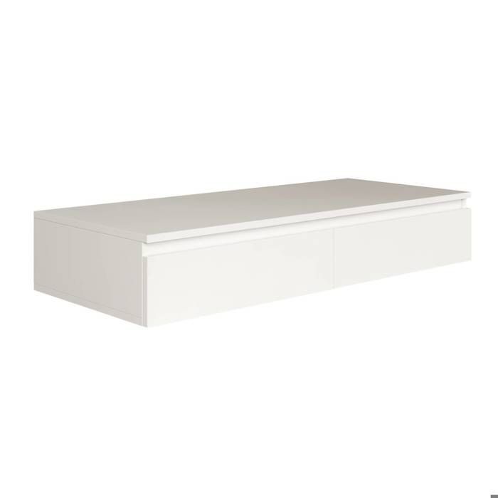 Dressing table with desk and 2 drawers - BEMMI - 120 cm - white