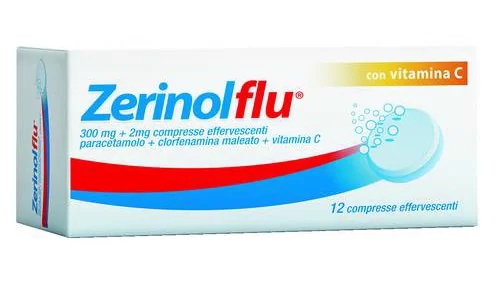 ZERINOL Zerinolflu 12 comprimés effervescents Analgésique Antipyrétique avec vitamine C
