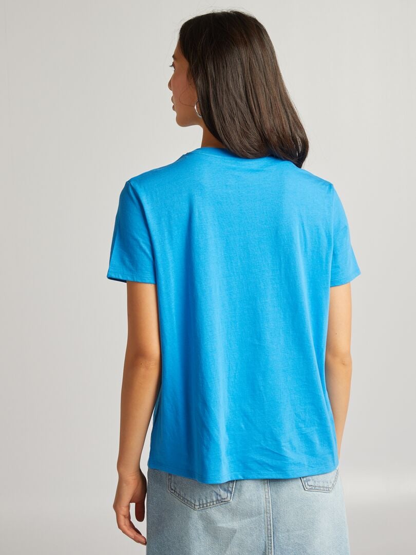 Camiseta de malha lisa - AZUL