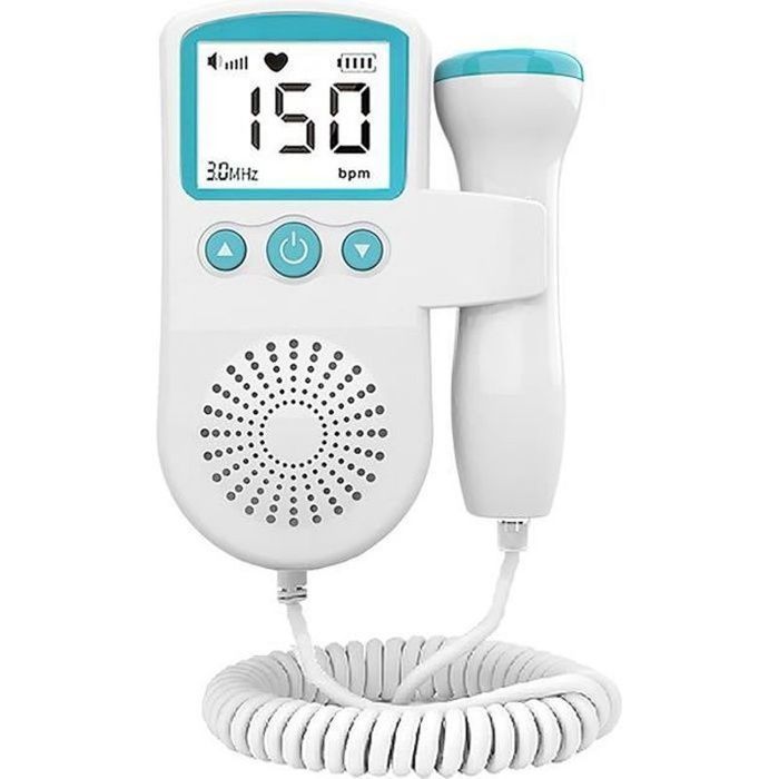 Monitor de frecuencia cardíaca fetal Doppler, detector de frecuencia cardíaca del bebé para el embarazo materno, verde